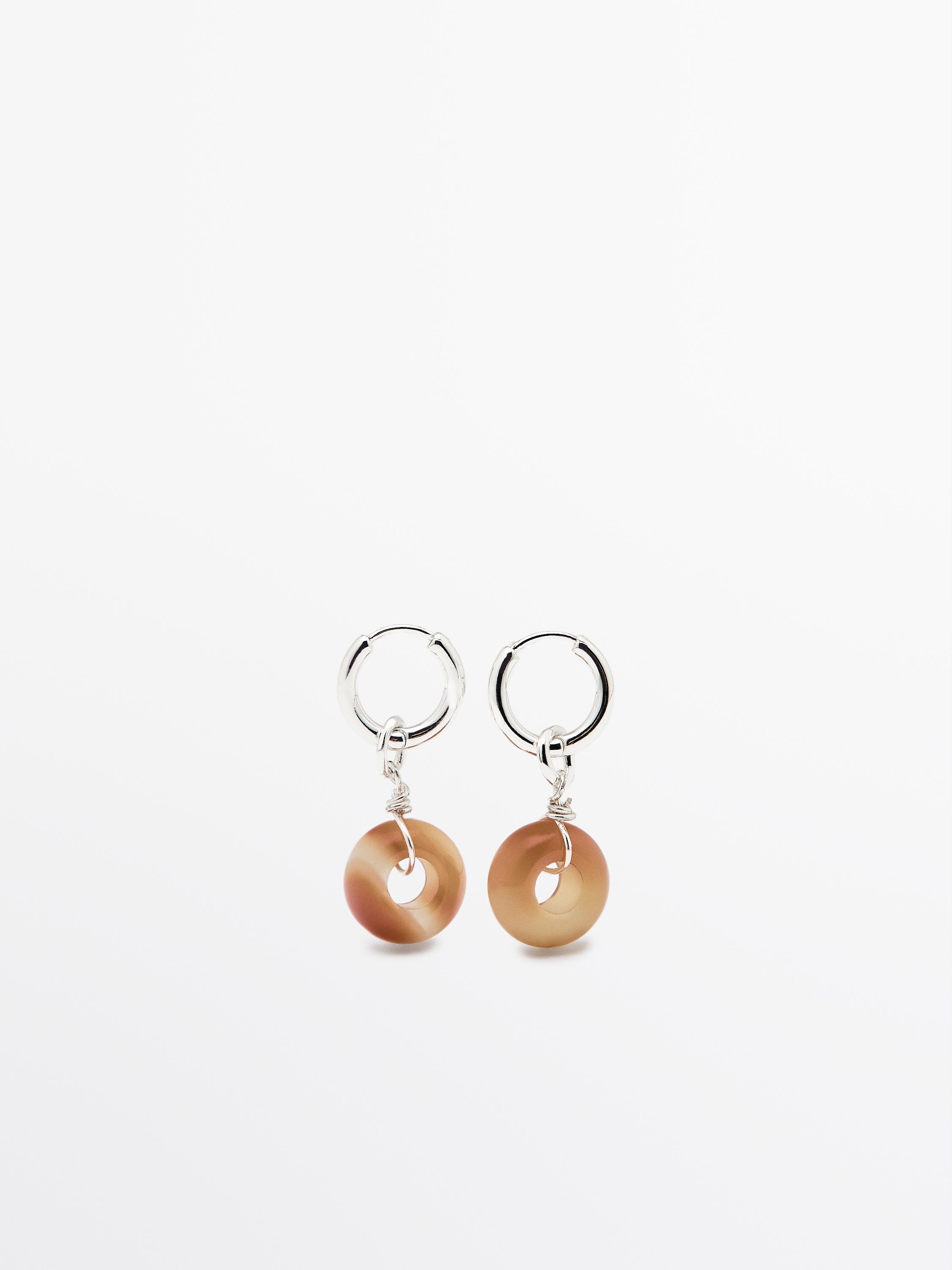 Stone ring earrings